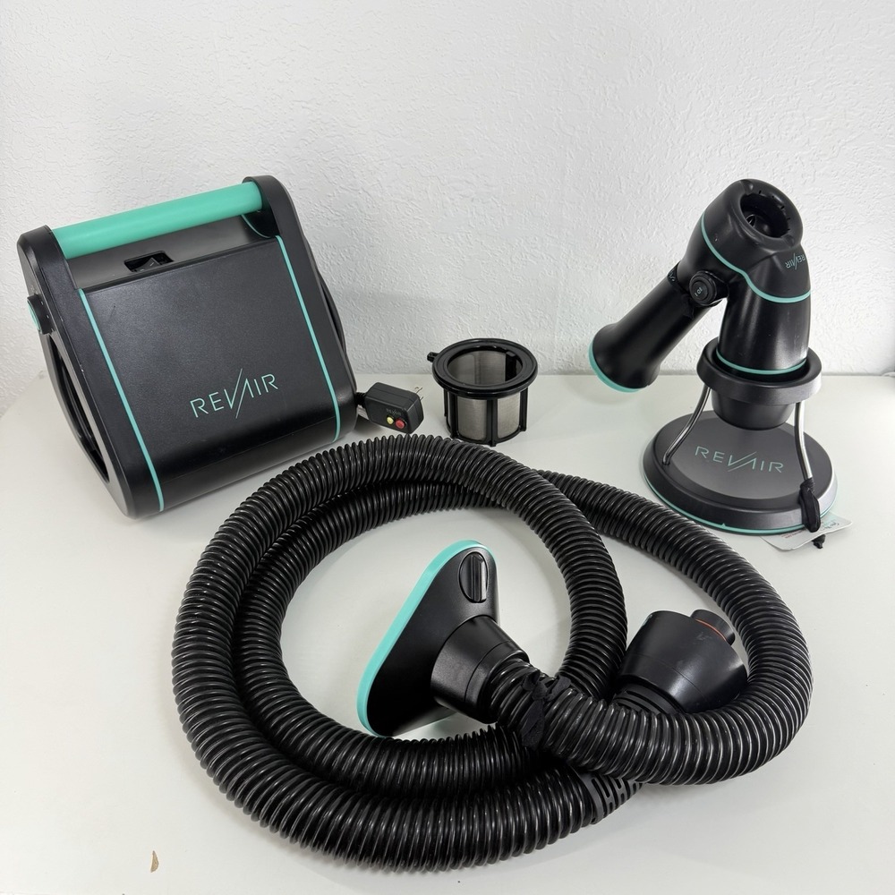 RevAir Reverse Air Hair Dryer Black/Teal Comes with Wand Holder Model RA90001